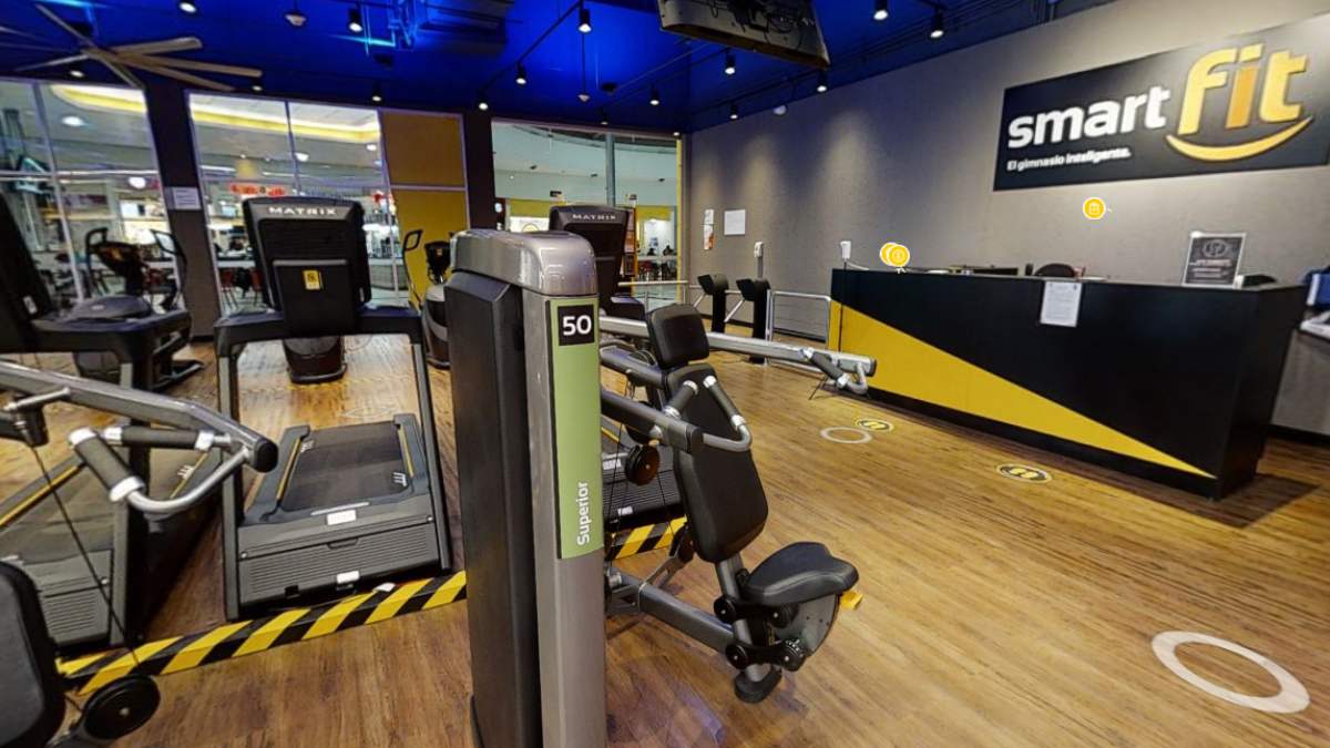 Vista del toru virtual del gimnasio smart fit gran patio ecatepec
